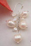 Baroque Freshwater Pearl Silver Dangle Earrings Wedding Birthday Women Gift