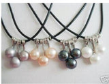 Freshwater Pearl Pendant Necklace 7-8mm White Pink Purple