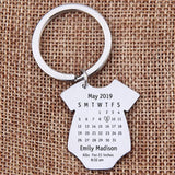 Custom Date Key Chain Baby Birth Gift for Parents