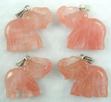 Tiger Eye Quartz Crystal Elephant Pendant for Jewelry Making