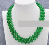 Natural Purple Jade Round Gemstone Beads Long Necklace 34''