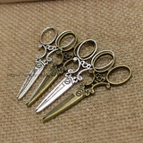 20pcs 25*60mm Zinc Alloy Scissors Charm Vintage Pendants Jewelry Charms