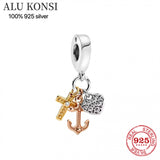 925 Sterling Silver lock shoes pando pendant Beads Women Fit Charm bracelet DIY