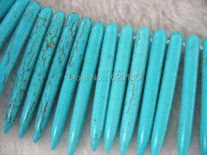 Green Howlite Turquoise Graduated Bullet 18" Necklace