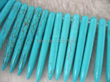 Green Howlite Turquoise Graduated Bullet 18" Necklace