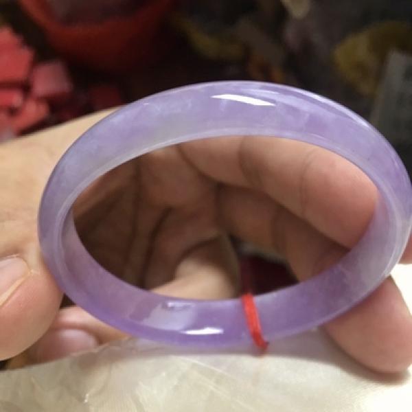 Zheru Jewelry Natural Burmese Jadeite Light Purple Bracelet