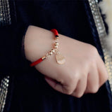 Red Rope Lucky Cat Bracelet Titanium Steel Valentine Gift