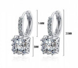 Rainbow Crystal Stone Hoop Earrings 925 Silver Wedding