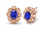 925s Silver Needle Stone Earrings with Zircon Crystal