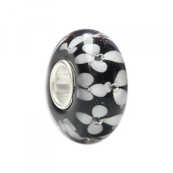 925 Silver Colorful 3D Flowers Glass Beads for European Bracelet