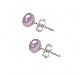 7mm Peach Pink AA Freshwater Pearl Stud Earrings