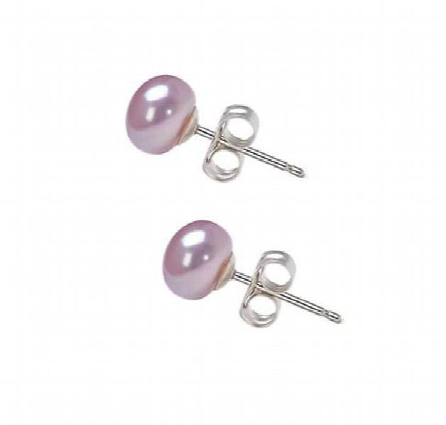 7mm Peach Pink AA Freshwater Pearl Stud Earrings