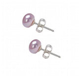 7mm Peach Pink AA Freshwater Pearl Stud Earrings