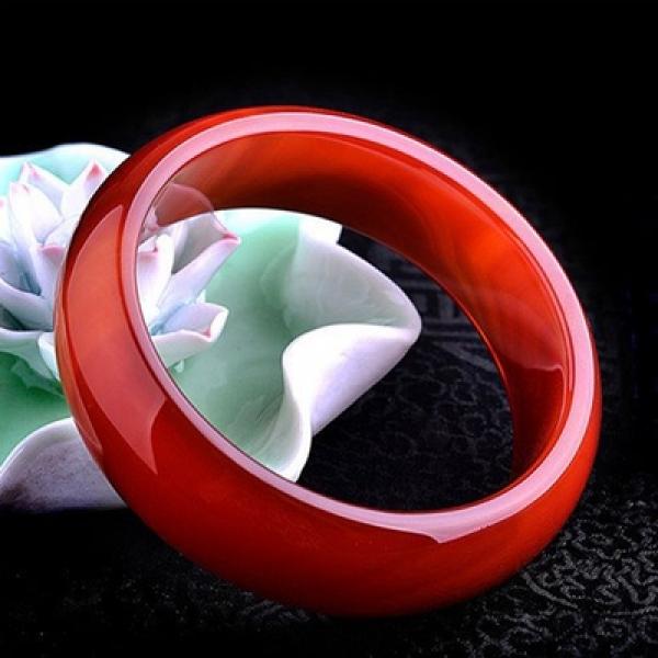 Natural Agate Chalcedony Red 54-64mm Bangle Princess Jewelry