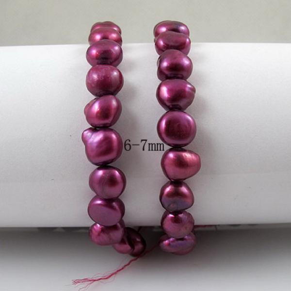Purple Baroque Freshwater Pearl 6-7mm Loose Beads DIY Making