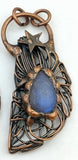 Kyanite Quartz Pendant Star Moon Necklaces Vintage Women Gift Jewelry