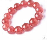 Strawberry Crystal Bracelet 6-12mm Red Stone Pink Crystal Single Circle