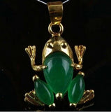 Green Jade Frog Pendant Necklace