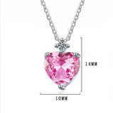 925 Silver Heart Moissanite Pendant Necklace 0.5CT D Round Cut Diamond for Women