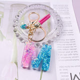 Glitter Crystal Drop Key Chain Tassel Pendant Resin Girl Bag Embellishment