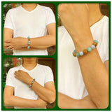 Natural Burmese Jadeite Round Bead Bracelet Unisex Gift