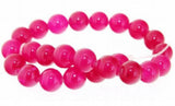 Fuchsia Red Jade 8mm Round Gemstone Loose Beads 15'' Strand