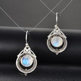 Vintage Moonstone Drop Earrings 925 Silver