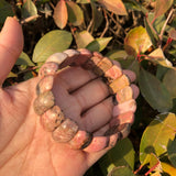Natural Rhodonite Bracelet Crystal Healing Stone Women Jewelry Gift