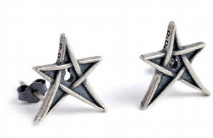 925 Sterling Silver Star Stud Earrings Punk Rock Allergy Gift