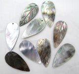 Quartz Crystal Abalone Leaf Charms Pendant DIY Jewelry Necklace