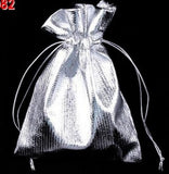 50pcs/lot Drawstring Gift Bags Silver Jewelry Packaging Small Bags