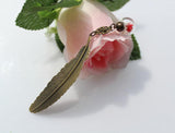 2PCS 16MM Glass Ball Feather Bookmark, Metal Feather Bookmark