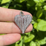 5pcs CZ Heart Charms Pendant For Jewelry Making