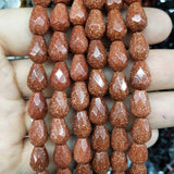 Faceted Natural Stone Water Drop Shape Beads Crystal Agates Loose Beads