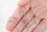 925 Silver Double Layer Bracelet Sweet Letter Design Zircon Handchain