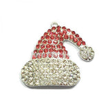 10pcs Full Rhinestone Christmas Hat Pendants for Kids Necklace
