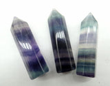 Quartz Fluorite Crystal Pillar Pendant for Jewelry Making, 8pcs