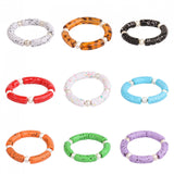 Colorful Acrylic Tube Pearl Charm Bracelet For Women