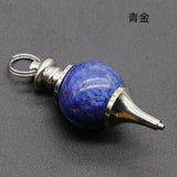 6PCS Natural Power Stone Pendulum Pendant Women Necklace Amulet