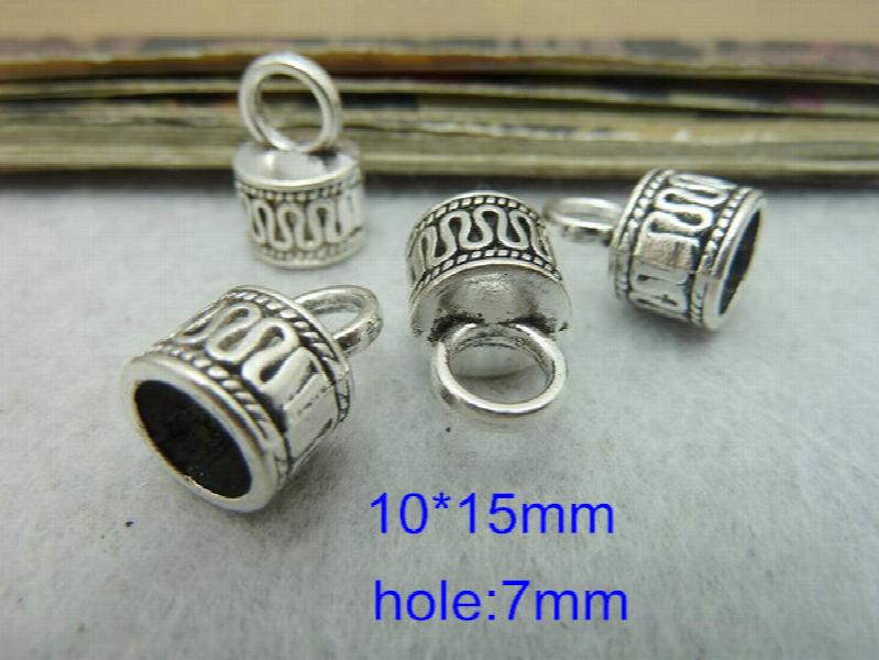 90 pcs Antique Silver Bead Tassel Caps Charms 10*15mm