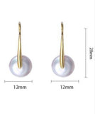 Coin Freshwater Pearl Dangle Earrings - Lady Gift