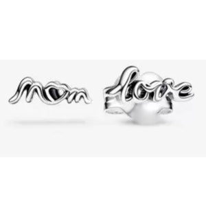 Silver Love Mum Stud Earrings