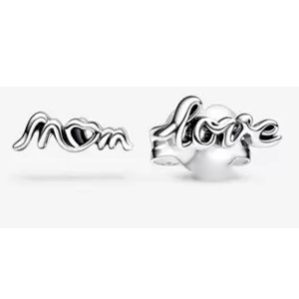 Silver Love Mum Stud Earrings
