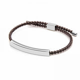 18k Plated Bar Logo Bracelets Adjustable Braided Rope Bracelet