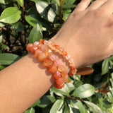Red Carnelian Agate Bracelet Diamond Shape Faceted Beads Crystal Healing Stone