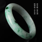 Natural Burmese Jadeite Light Green Two-tone Bracelet 54-62mm