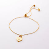 Arabic Letter Bracelet Heart Pendant Stainless Steel Women Bracelet