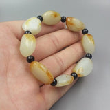 Zheru Hetian Jade Two-Color Bracelet Men Women Jewelry