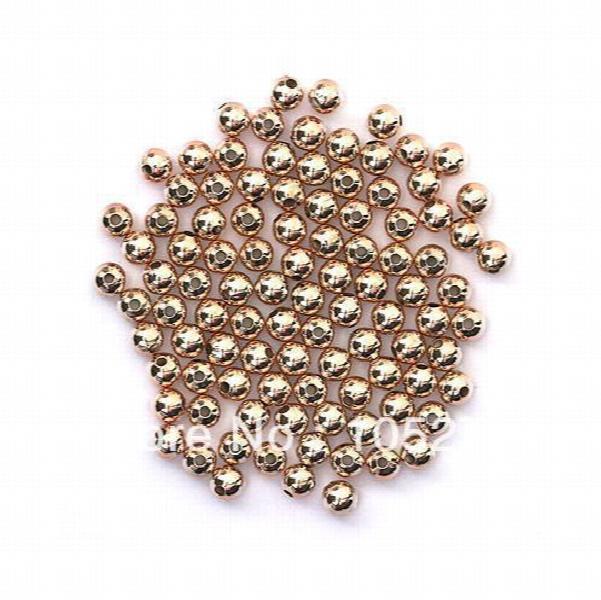 100pcs 5mm Copper Plated Round Beads for Jewelry Making
