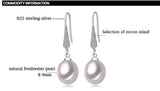 Freshwater Pearl Drop Earrings 925 Silver Women Gift